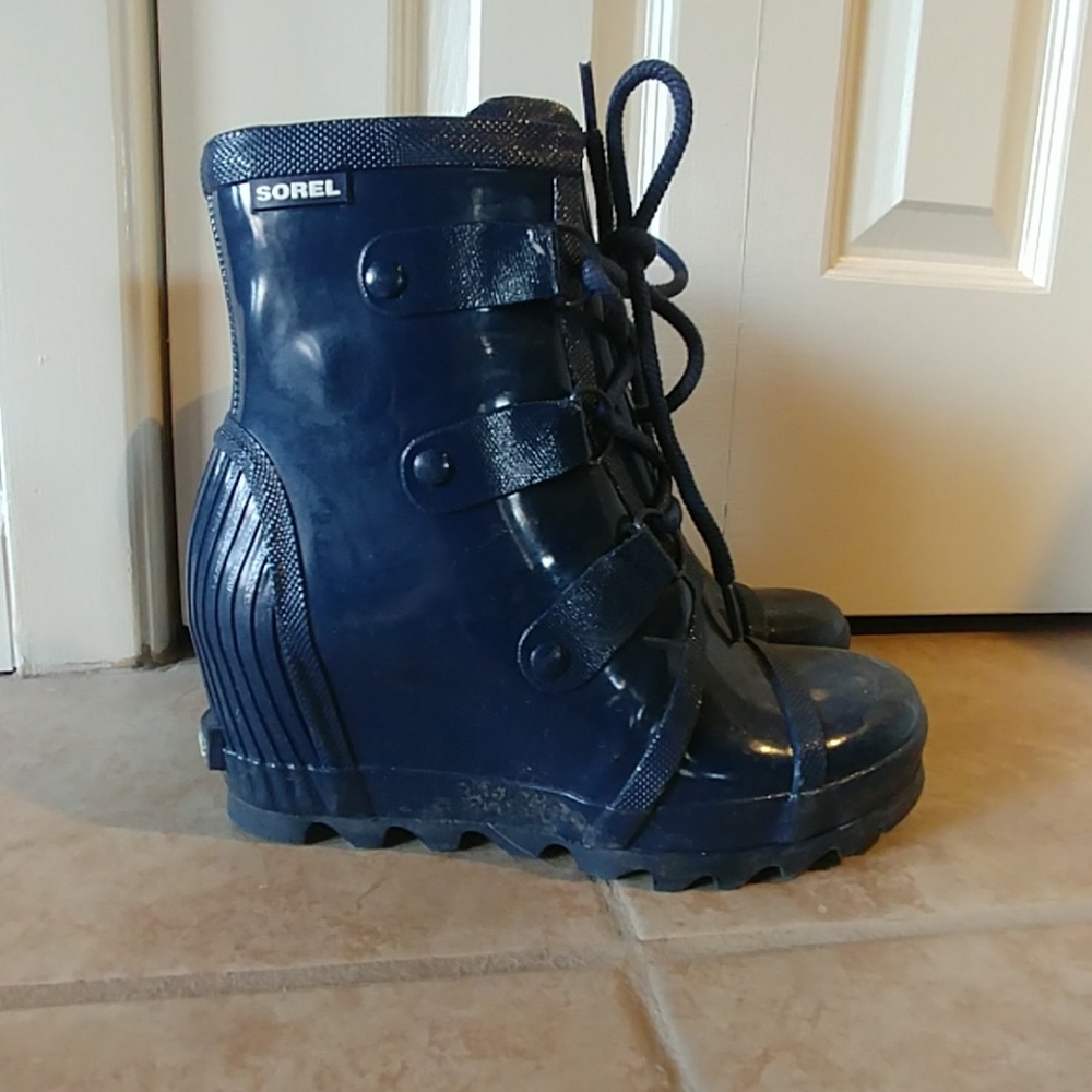 Sorel Joan Rain Wedge Gloss Rubber Boot